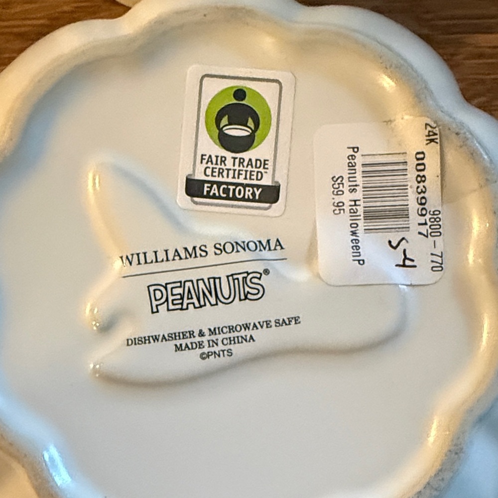 Rare Peanuts White & Orange Halloween Snack Bowls - Set of 4 - Picture 7 of 11